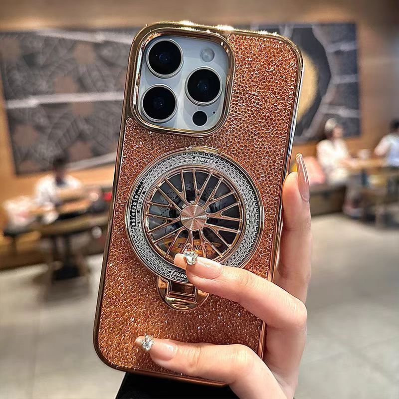 Kim cương lấp lánh / khung con quay hồi chuyển / vỏ cứng tương thích cho iPhone 11 12 pro max 13 pro max 14 pro max 15 pro max 16 pro max