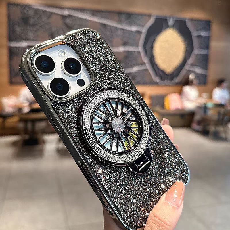 Kim cương lấp lánh / khung con quay hồi chuyển / vỏ cứng tương thích cho iPhone 11 12 pro max 13 pro max 14 pro max 15 pro max 16 pro max