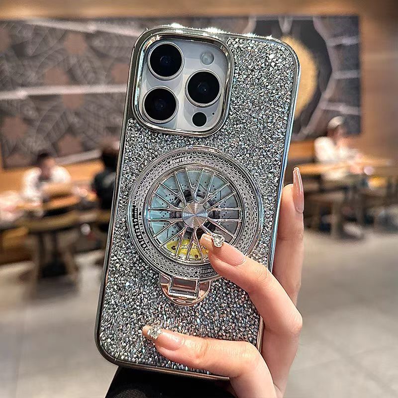 Kim cương lấp lánh / khung con quay hồi chuyển / vỏ cứng tương thích cho iPhone 11 12 pro max 13 pro max 14 pro max 15 pro max 16 pro max
