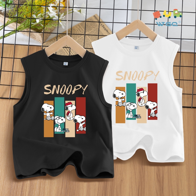W.G.Q  Áo Ba Lỗ  Bé Trai / Bé Gái, Vải Cotton Nguyên Chất, Mềm Mại Thoải Mái, Có In SNOOPY
