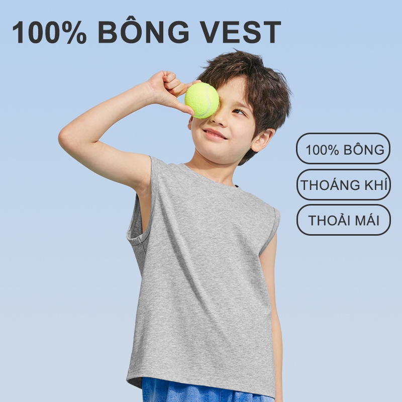 W.G.Q  Áo Ba Lỗ  Bé Trai / Bé Gái, Vải Cotton Nguyên Chất, Mềm Mại Thoải Mái, Có In SNOOPY