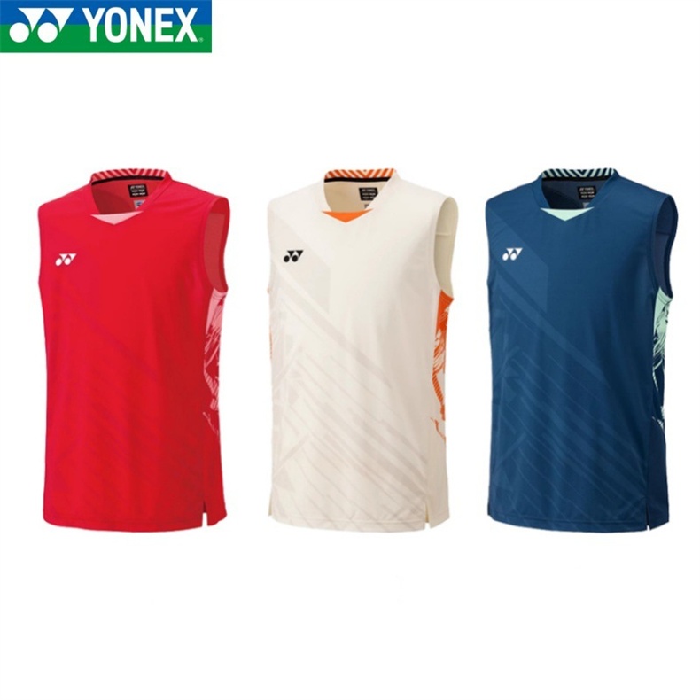 Mới Yonex Quần Áo Cầu Lông Nam Quốc Gia Thi Đấu Cầu Lông Quần Áo Tank Top YY Nhanh Khô Không Tay Thoáng Khí Quần Áo Thể Thao Bán Buôn