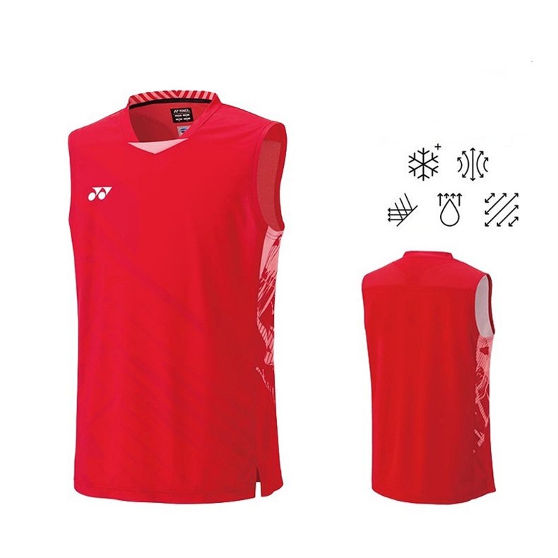 Mới Yonex Quần Áo Cầu Lông Nam Quốc Gia Thi Đấu Cầu Lông Quần Áo Tank Top YY Nhanh Khô Không Tay Thoáng Khí Quần Áo Thể Thao Bán Buôn
