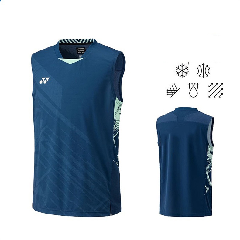 Mới Yonex Quần Áo Cầu Lông Nam Quốc Gia Thi Đấu Cầu Lông Quần Áo Tank Top YY Nhanh Khô Không Tay Thoáng Khí Quần Áo Thể Thao Bán Buôn