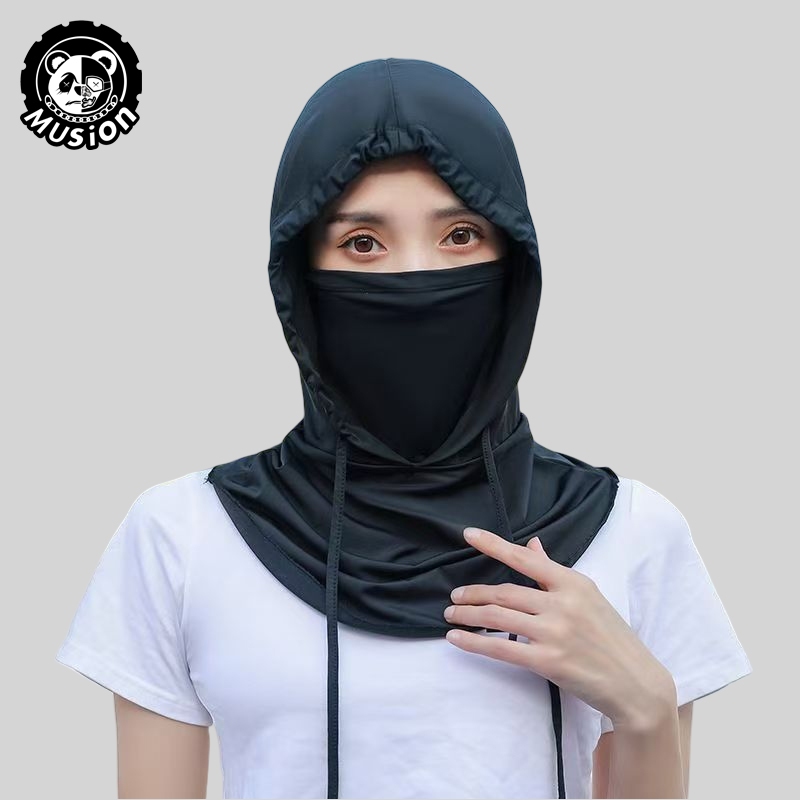Musion Full Face Mask Cover Mũ chống nắng Mũ mùa hè Mũ chống tia cực tím ngoài trời Bảo vệ cổ Mũ đi bộ đường dài