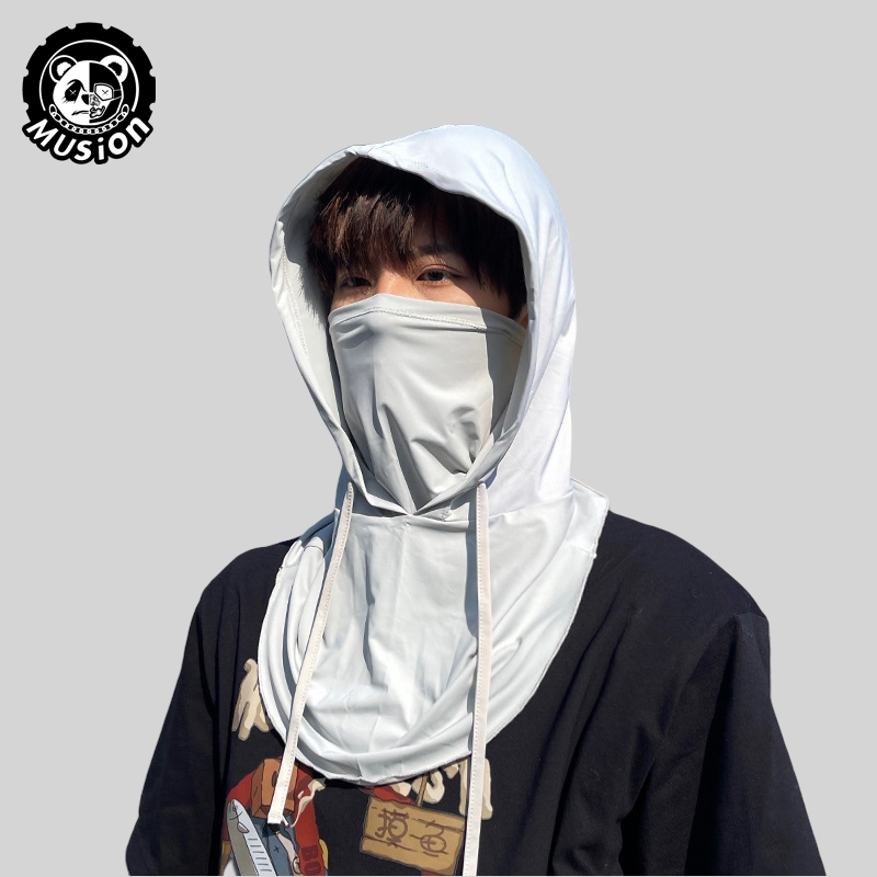 Musion Full Face Mask Cover Mũ chống nắng Mũ mùa hè Mũ chống tia cực tím ngoài trời Bảo vệ cổ Mũ đi bộ đường dài