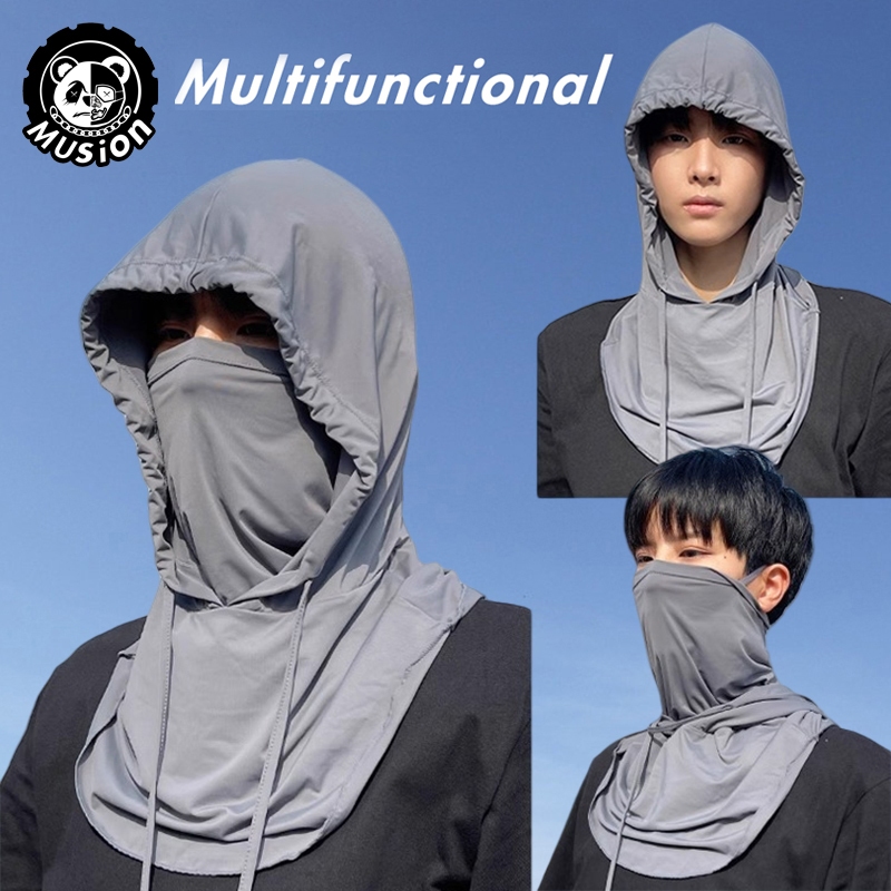 Musion Full Face Mask Cover Mũ chống nắng Mũ mùa hè Mũ chống tia cực tím ngoài trời Bảo vệ cổ Mũ đi bộ đường dài