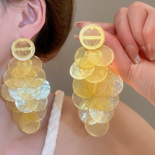 Bạc Kim Màu Vỏ Tua Rua Bông Tai Nữ Bên Bờ Biển Ngày Lễ Gió Đinh Tán Cảm Giác Cao Cấp Tất Cả Phù Hợp Với Bông Tai Thiết Kế Cảm Giác thiểu Số