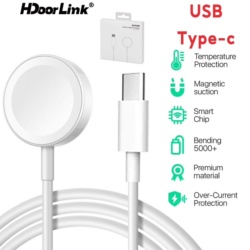 Ảnh Đế Sạc HdoorLink 3 Trong 1 Cho Đồng Hồ 7 SE 6 5 4 3 2 Series USB A / Type-C Dây Sạc Cáp Sạc Từ Tính 1