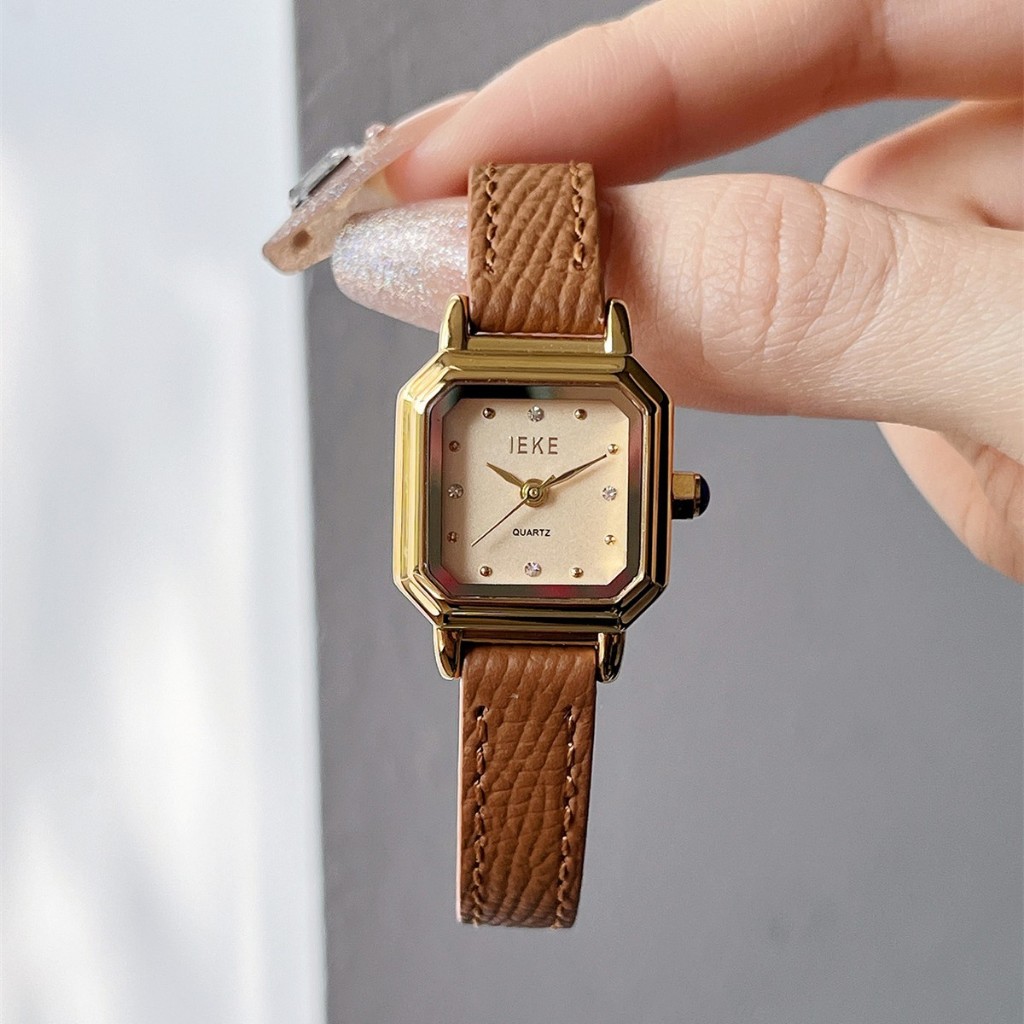 Đồng hồ mini IEKE thời trang Hàn Quốc nhỏ tinh tế thắt lưng vuông nhỏ