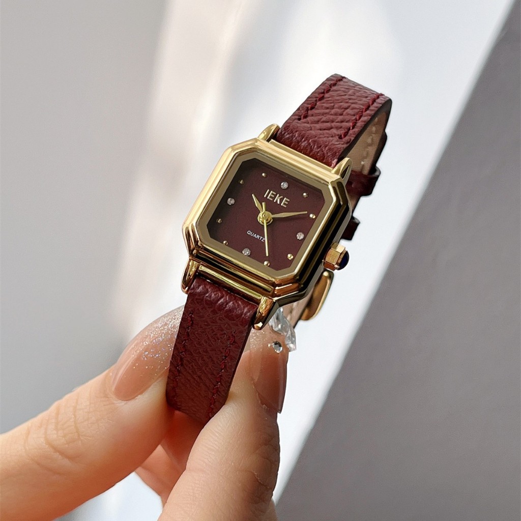 Đồng hồ mini IEKE thời trang Hàn Quốc nhỏ tinh tế thắt lưng vuông nhỏ