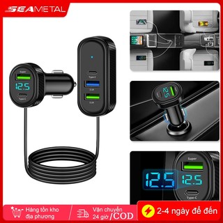 Bộ sạc xe hơi SEAMETAL 5 trong 1 Sạc nhanh Đa cổng 66W Bộ chia đa năng USB Type-C