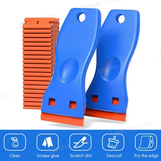 Seametal 10 Chiếc Xe Kính Bụi Keo Dao Cạo Dao Cạo Lưỡi Nhựa Điện Thoại Di Động Máy Tính Bảng Tẩy