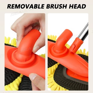 Bàn chải làm sạch ô tô SEAMETAL Cây lau nhà hai đầu 360 có thể xoay được Tay cầm bằng nhôm mềm bền