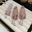 Bảng chữ cái dát kim cương Ngọc trai bướm BB kẹp phong cách Hàn Quốc cá tính cảm ứng cao bên lề kẹp phụ kiện tóc thời trang
