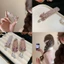 Bảng chữ cái dát kim cương Ngọc trai bướm BB kẹp phong cách Hàn Quốc cá tính cảm ứng cao bên lề kẹp phụ kiện tóc thời trang