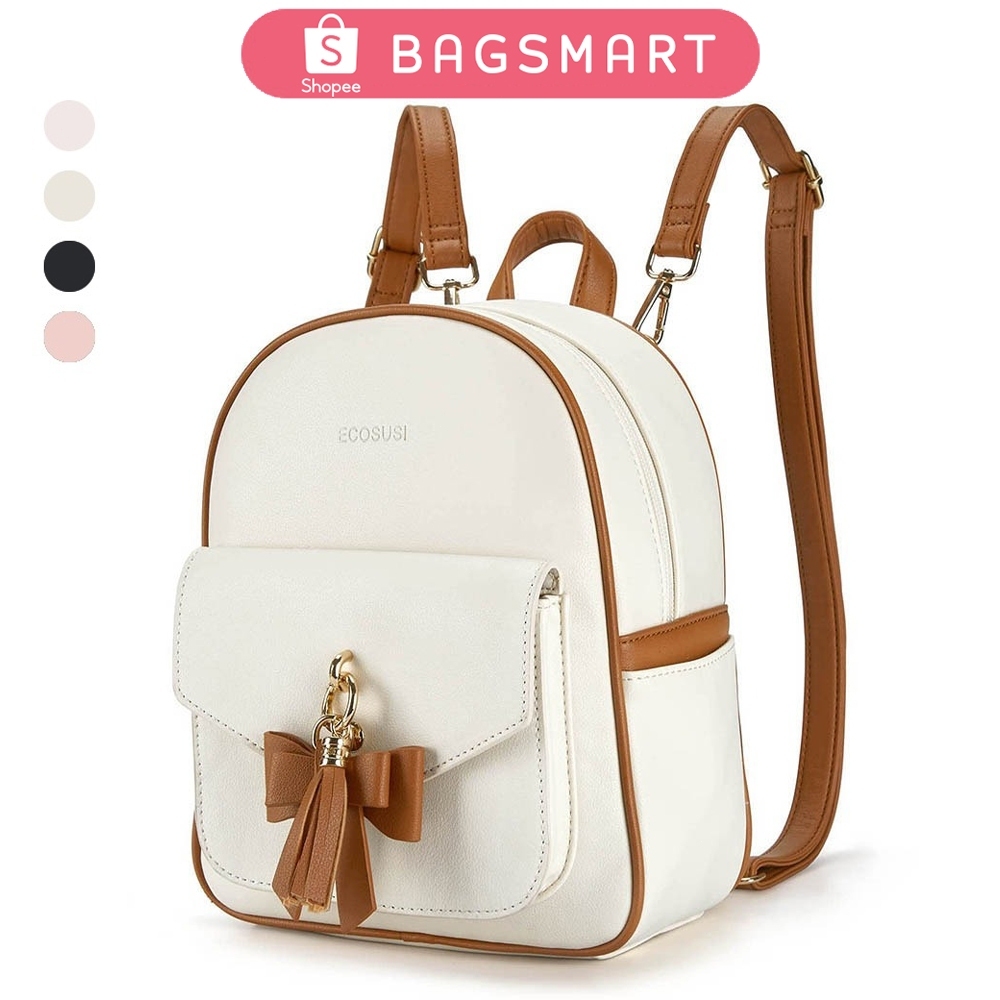 BAGSMART Balo mini dễ thương Túi đeo vai bằng da Túi xách nữ có tua rua ...