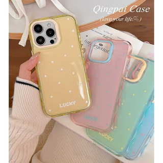 Hàn Quốc Ins Wave Point Chống Sốc Thạch Silicon Ốp Lưng Điện Thoại iPhone 17Promax 16 15 14 13 Pro Max Màu Kẹo Nữ Vỏ Di Động