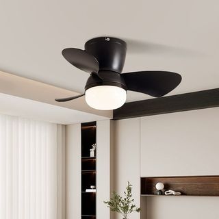 AIMI Quạt Trần Đèn Đèn Quạt Trần LED Tricolor 6 Tốc Độ Điều Chỉnh Tốc Độ Gió Động Cơ Im Lặng Đèn Chùm Trần Thích Hợp Cho Phòng Ăn Phòng Ngủ