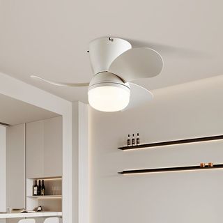 AIMI Quạt Trần Đèn Đèn Quạt Trần LED Tricolor 6 Tốc Độ Điều Chỉnh Tốc Độ Gió Động Cơ Im Lặng Đèn Chùm Trần Thích Hợp Cho Phòng Ăn Phòng Ngủ