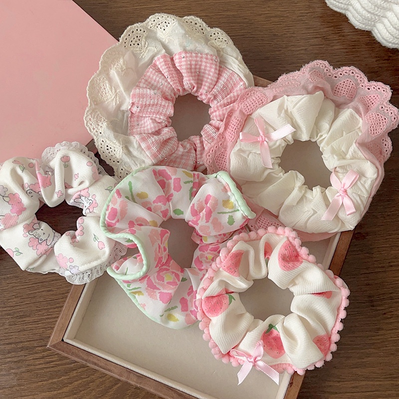# Vn # Dây buộc tóc bằng lụa hai lớp Organza hoa ngọt ngào dành cho bé gái Dây buộc tóc đuôi ngựa