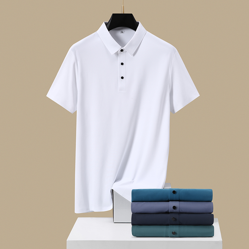 Mới Nam Công Sở Áo Sơ Mi Polo Rời Trắng Áo Sơ Mi Polo Thời Trang Đen Làm Việc Áo Thun