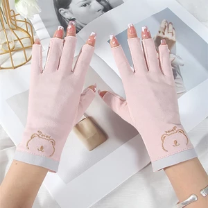 Kuzhen 1 đôi găng tay chống tia UV nửa ngón, bảo vệ tay khi làm móng/dụng cụ LED/máy sấy móng