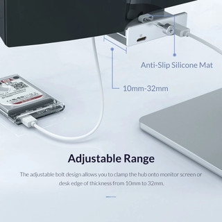 4 Cổng Nhôm Bên Ngoài Dock Station 6 Trong 1 USB 3.0 Type-C Clip HUB Có Nguồn Điện Khe Cắm Thẻ TF Truyền Dữ Liệu 5Gbps Cho PC