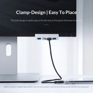4 Cổng Nhôm Bên Ngoài Dock Station 6 Trong 1 USB 3.0 Type-C Clip HUB Có Nguồn Điện Khe Cắm Thẻ TF Truyền Dữ Liệu 5Gbps Cho PC