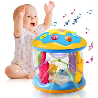 Trẻ Em Tay Trống Chiếu Nhạc Đa Năng Chiếu Nhạc Đồ Chơi Trẻ Sơ Sinh Xoay Đại Dương Làm Dịu Pat Trống Đồ Chơi Quà Tặng Giáng Sinh