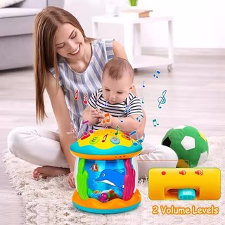 Trẻ Em Tay Trống Chiếu Nhạc Đa Năng Chiếu Nhạc Đồ Chơi Trẻ Sơ Sinh Xoay Đại Dương Làm Dịu Pat Trống Đồ Chơi Quà Tặng Giáng Sinh