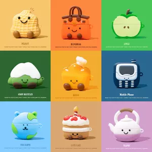 Phong cách mới Phong cách hoạt hình Vỏ tai nghe cho vỏ AirPods4 Vỏ bảo vệ tai nghe silicon Phong cách mới cho vỏ bảo vệ tai nghe AirPodsPro2 Tương thích với vỏ AirPodsPro Vỏ AirPods2gen