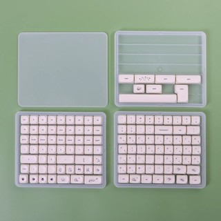 Hộp lưu trữ Keycap trong suốt mờ 3 lớp có nắp Keycap Hộp hiển thị chống bụi