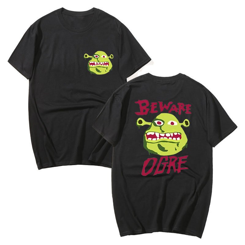 Cổ Điển Anime Phim Shrek In Đồ Họa Tay Ngắn Quá Khổ In Đôi Áo Cho Nam Nữ Vintage Áo Thun Thời Trang Hàng Đầu