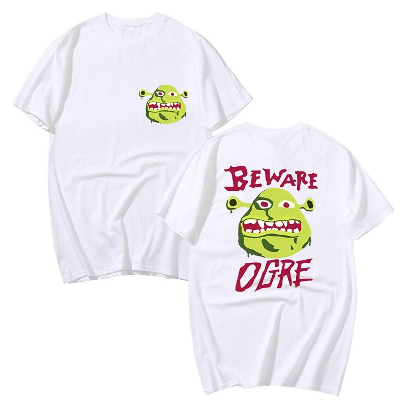 Cổ Điển Anime Phim Shrek In Đồ Họa Tay Ngắn Quá Khổ In Đôi Áo Cho Nam Nữ Vintage Áo Thun Thời Trang Hàng Đầu