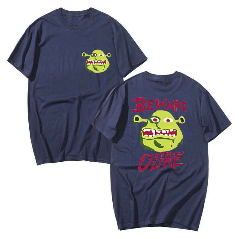 Cổ Điển Anime Phim Shrek In Đồ Họa Tay Ngắn Quá Khổ In Đôi Áo Cho Nam Nữ Vintage Áo Thun Thời Trang Hàng Đầu