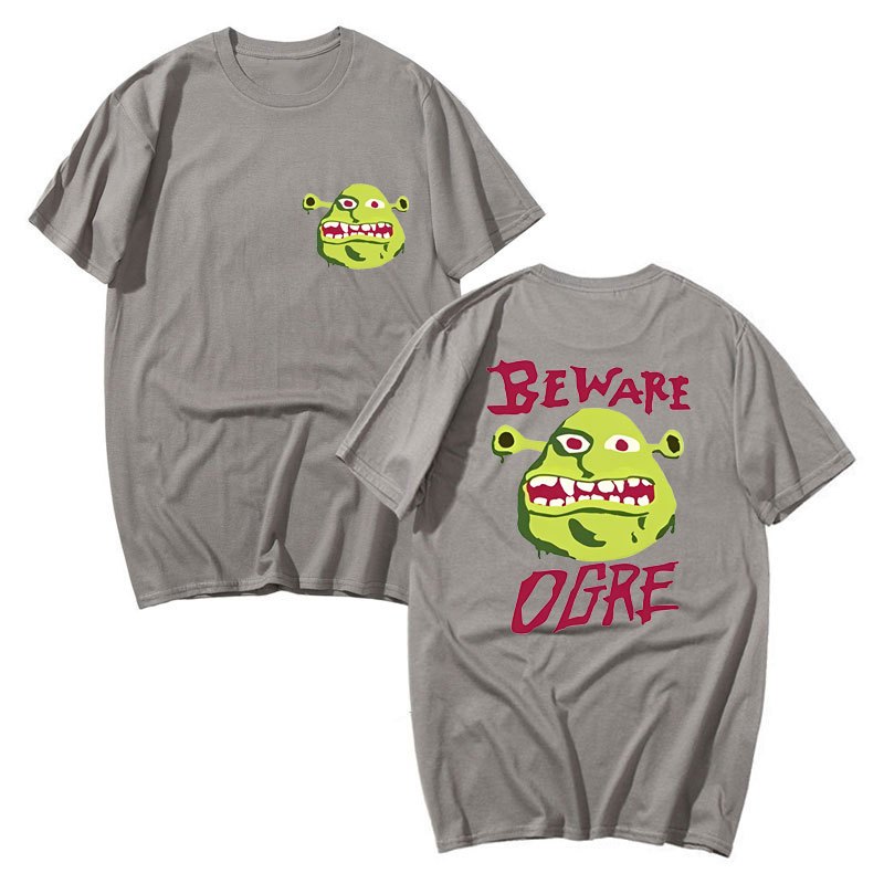 Cổ Điển Anime Phim Shrek In Đồ Họa Tay Ngắn Quá Khổ In Đôi Áo Cho Nam Nữ Vintage Áo Thun Thời Trang Hàng Đầu