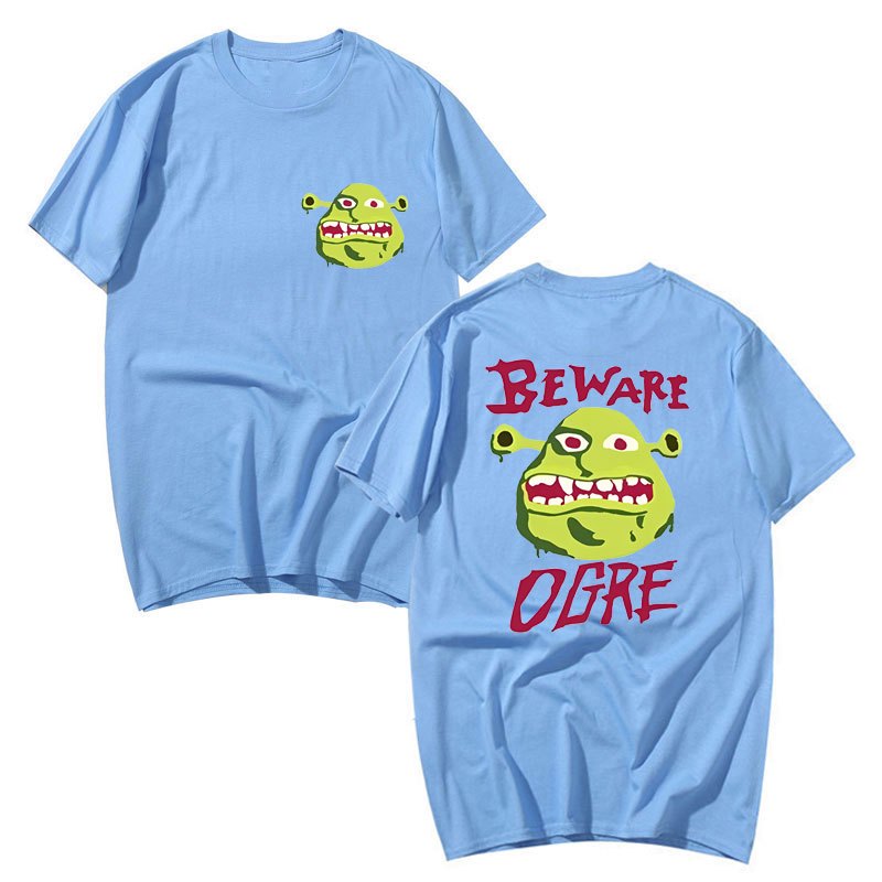 Cổ Điển Anime Phim Shrek In Đồ Họa Tay Ngắn Quá Khổ In Đôi Áo Cho Nam Nữ Vintage Áo Thun Thời Trang Hàng Đầu