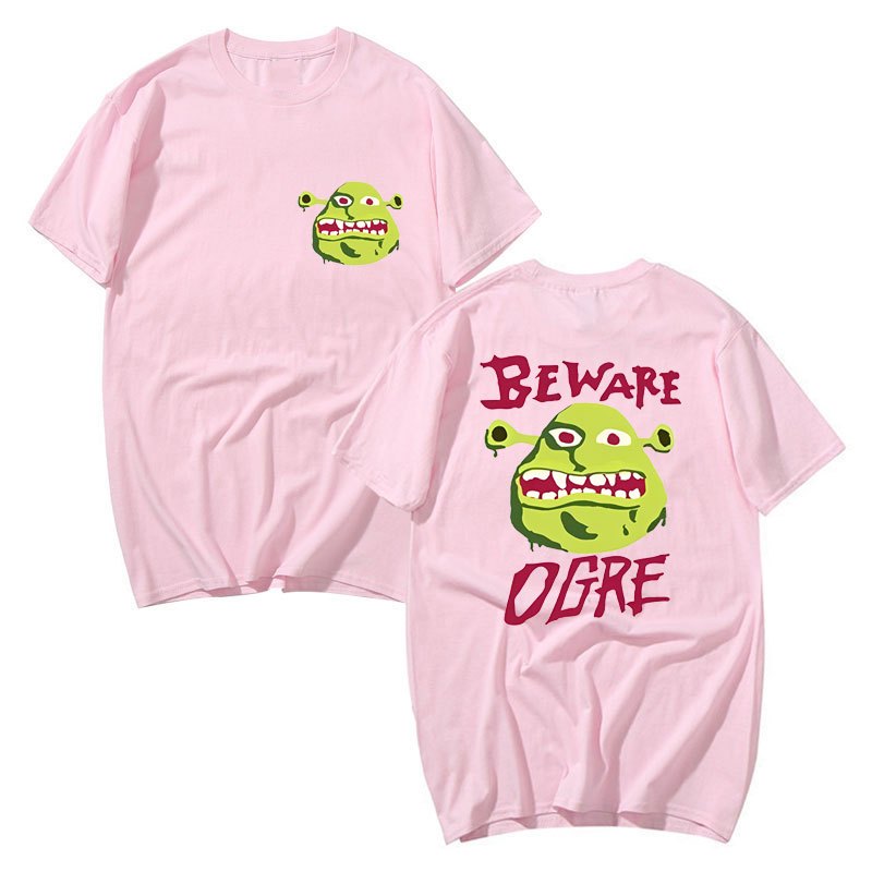 Cổ Điển Anime Phim Shrek In Đồ Họa Tay Ngắn Quá Khổ In Đôi Áo Cho Nam Nữ Vintage Áo Thun Thời Trang Hàng Đầu