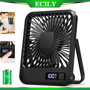 Quạt để bàn ECILY Quạt sạc USB di động 180° Quạt cá nhân gấp nghiêng có màn hình hiển thị nguồn Quạt bàn siêu yên tĩnh 5 tốc độ