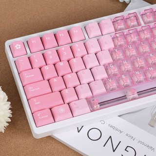 Keycaps hoa hồng PBT + PC Dye-sub Cherry Profile Keycap Custom Keycaps Tương thích với công tắc Cherry Gateron MX