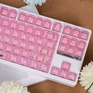 Keycaps hoa hồng PBT + PC Dye-sub Cherry Profile Keycap Custom Keycaps Tương thích với công tắc Cherry Gateron MX