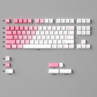 Keycaps hoa hồng PBT + PC Dye-sub Cherry Profile Keycap Custom Keycaps Tương thích với công tắc Cherry Gateron MX