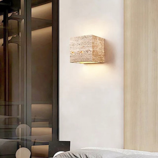 AIMI Tricolor Vàng Travertine Hình Học Vuông Đèn Tường Retro Trang Trí Nhà Phòng Khách Phòng Ngủ Đèn Tường Bàn Ăn Đèn Nhà Bếp