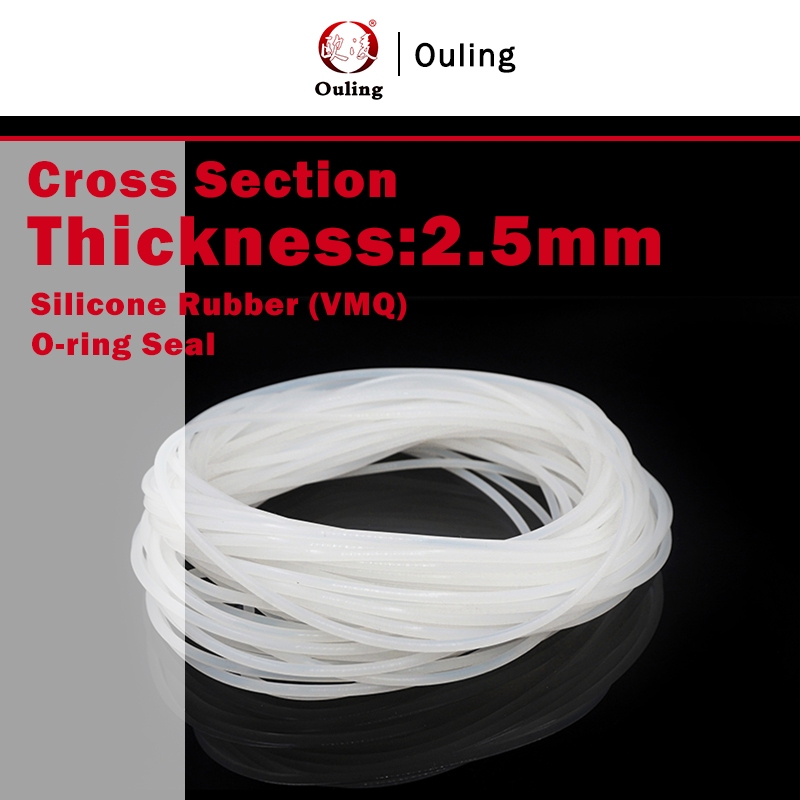 Ouling CS2.5mm Vòng chữ O ID1-135 OD6-140mm Vòng đệm VMQ màu trắng Cao ...