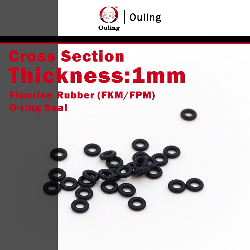 Ouling CS1mm Đen FKM O-Ring ID1-28 OD3-30mm FPM Niêm Phong Vòng Cao Su ...