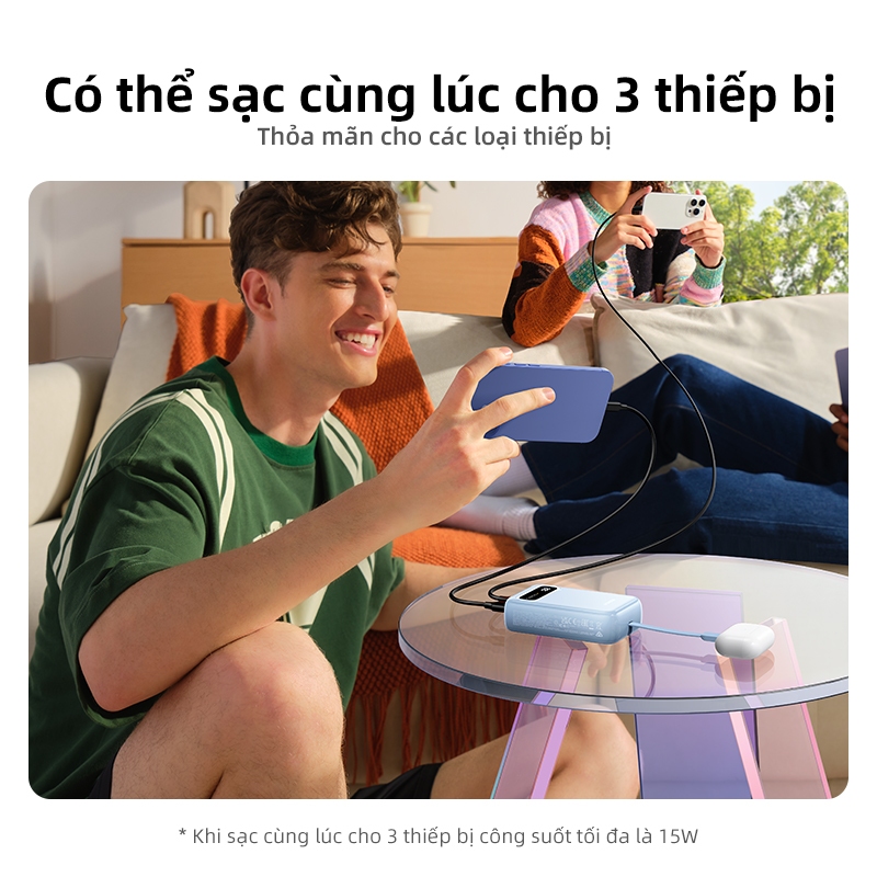 【With 2 Cáp USB-C】Cục sạc dự phòng UGREEN 20.000mAh PD 22.5W 20W, tích hợp 2 cáp USB-C, hỗ trợ sạc nhanh, màn hình hiển thị kỹ thuật số, phù hợp cho điện thoại. | BigBuy360 - bigbuy360.vn