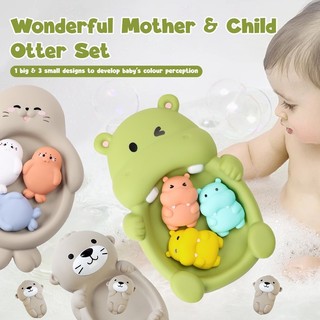 Phòng tắm trẻ em động vật nổi hippo seal đồ chơi nước kín đồ chơi tắm cho trẻ sơ sinh.
