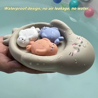 Phòng tắm trẻ em động vật nổi hippo seal đồ chơi nước kín đồ chơi tắm cho trẻ sơ sinh.