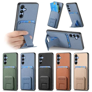 Dành Cho Samsung A07 A17 A37 A57 A16 A56 A36 A26 A06 A55 A05 A05s A15 A35 A25 A14 A54 A24 Ví Sợi Carbon Vỏ Đựng Thẻ Khe Cắm